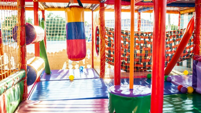 Playground with colorful mats